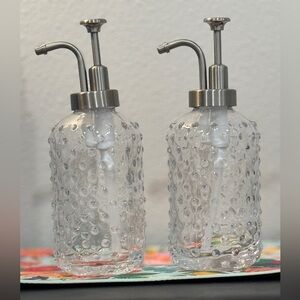 World Market 2 new hobnail glass soap dispensers